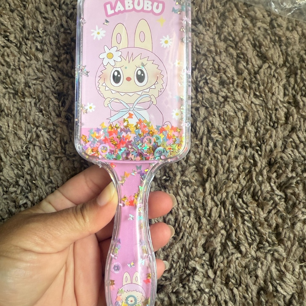 Labubu Pink Kids Air Cushioned Hair Brush